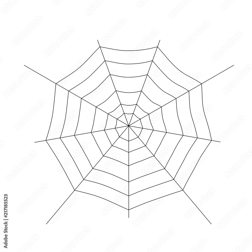Obraz premium Cobweb isolated on white background. Vector illustration.