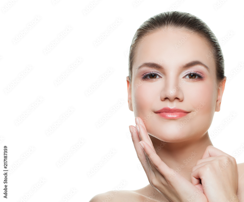 Elegant lady spa model isolated on white background. Beautiful young woman portrait Elegant lady spa model isolated on white background. Beautiful young woman portrait