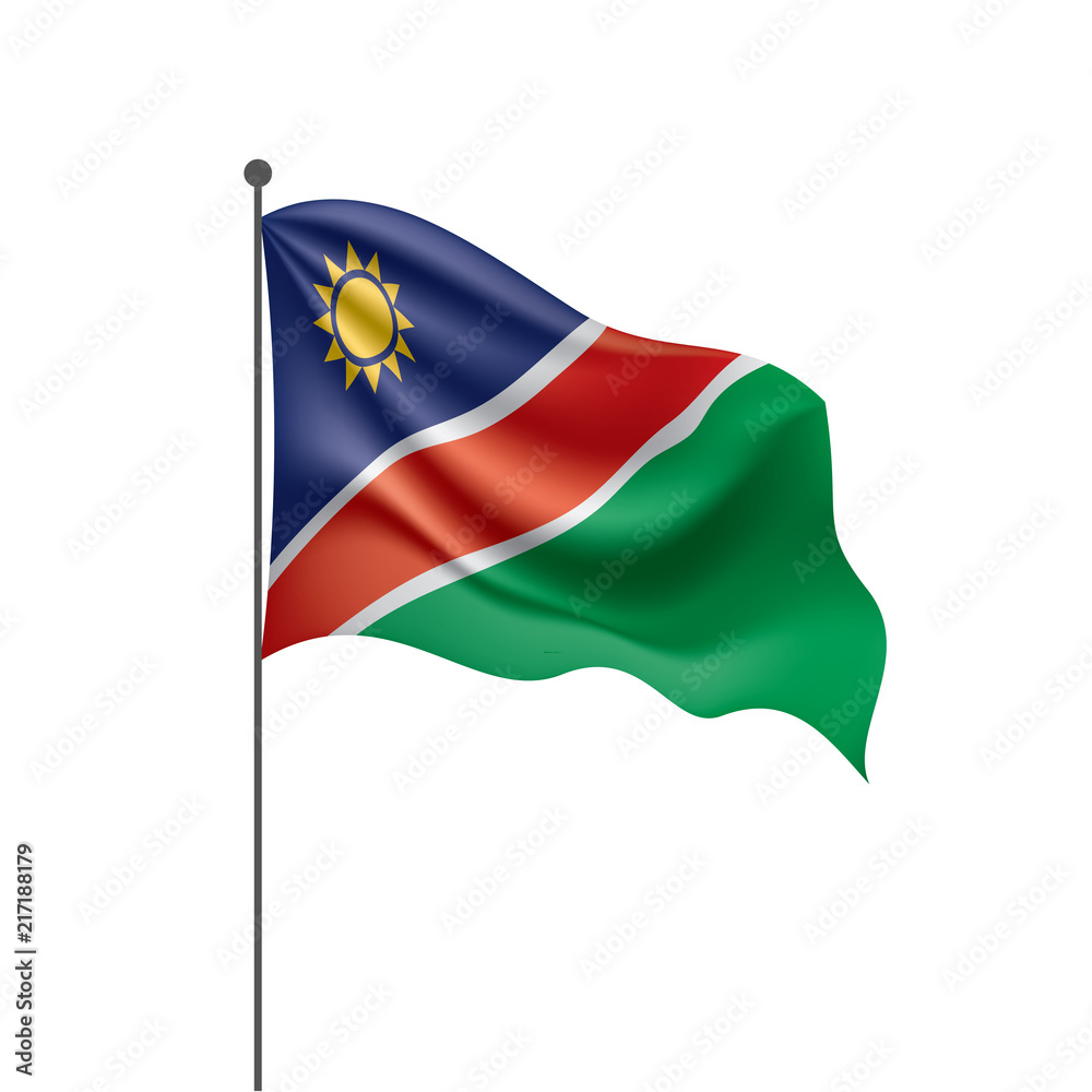 Namibia flag, vector illustration on a white background Namibia flag, vector illustration on a white background