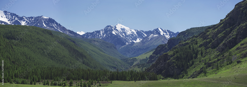 large valley in the mountains