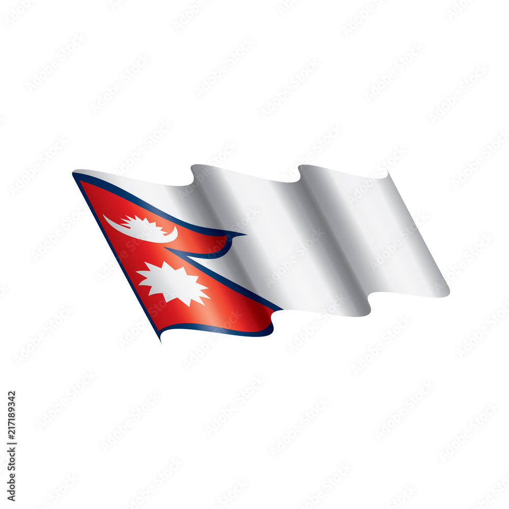 Obraz premium Nepal flag, vector illustration on a white background