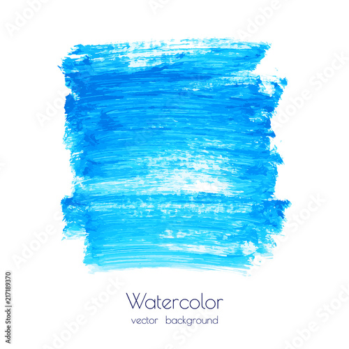 Vector turquoise blue, indigo watercolor texture background, dry brush stains, strokes, spots isolated on white. Abstract artistic frame, place for text or logo. Acrylic hand painted pours, fluid art.