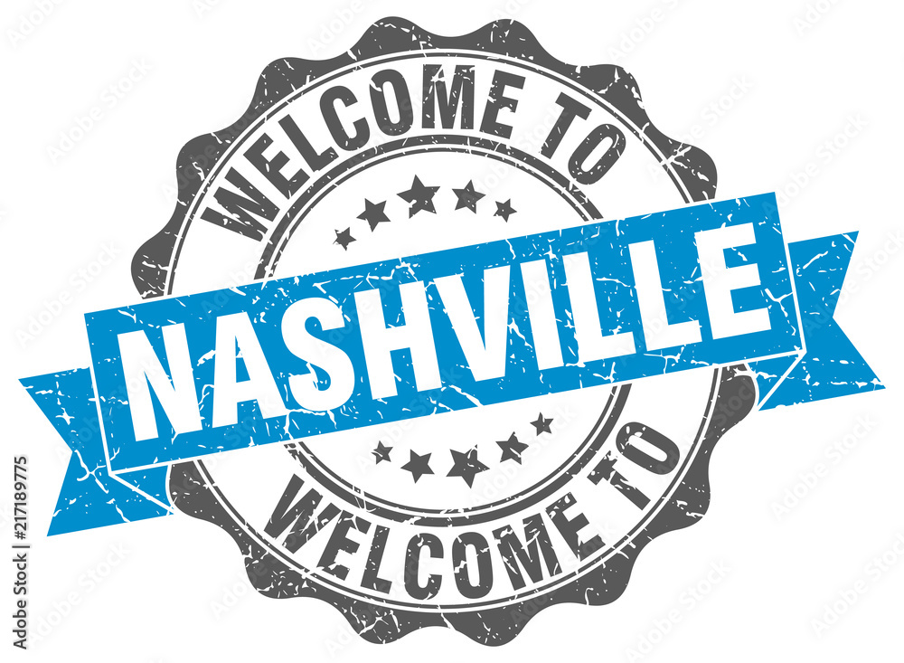 Fototapeta premium Nashville round ribbon seal