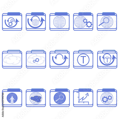 Line icons set. SEO pack. Vector illustration.