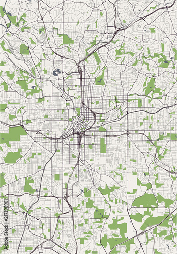 map of the city of Atlanta, USA