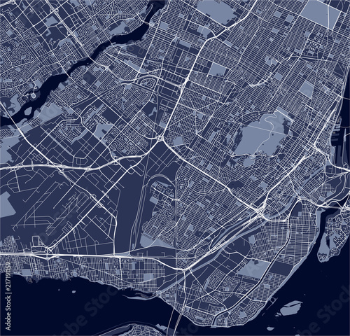 map of the city of Montreal , Canada