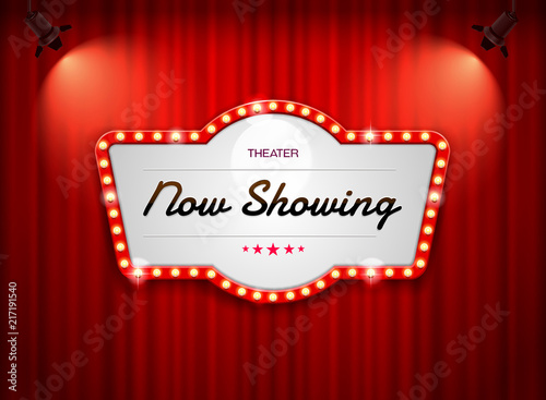 theater sign on curtain