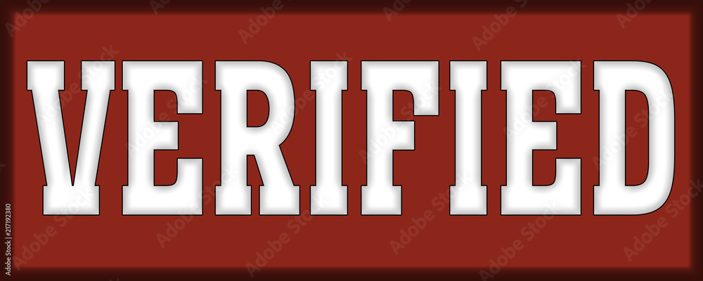 Fototapeta premium verified Red Logo Stamp Button
