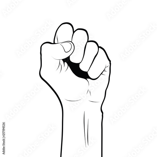 Raised fist in the air, clenched fist, power, victory, revolution concept