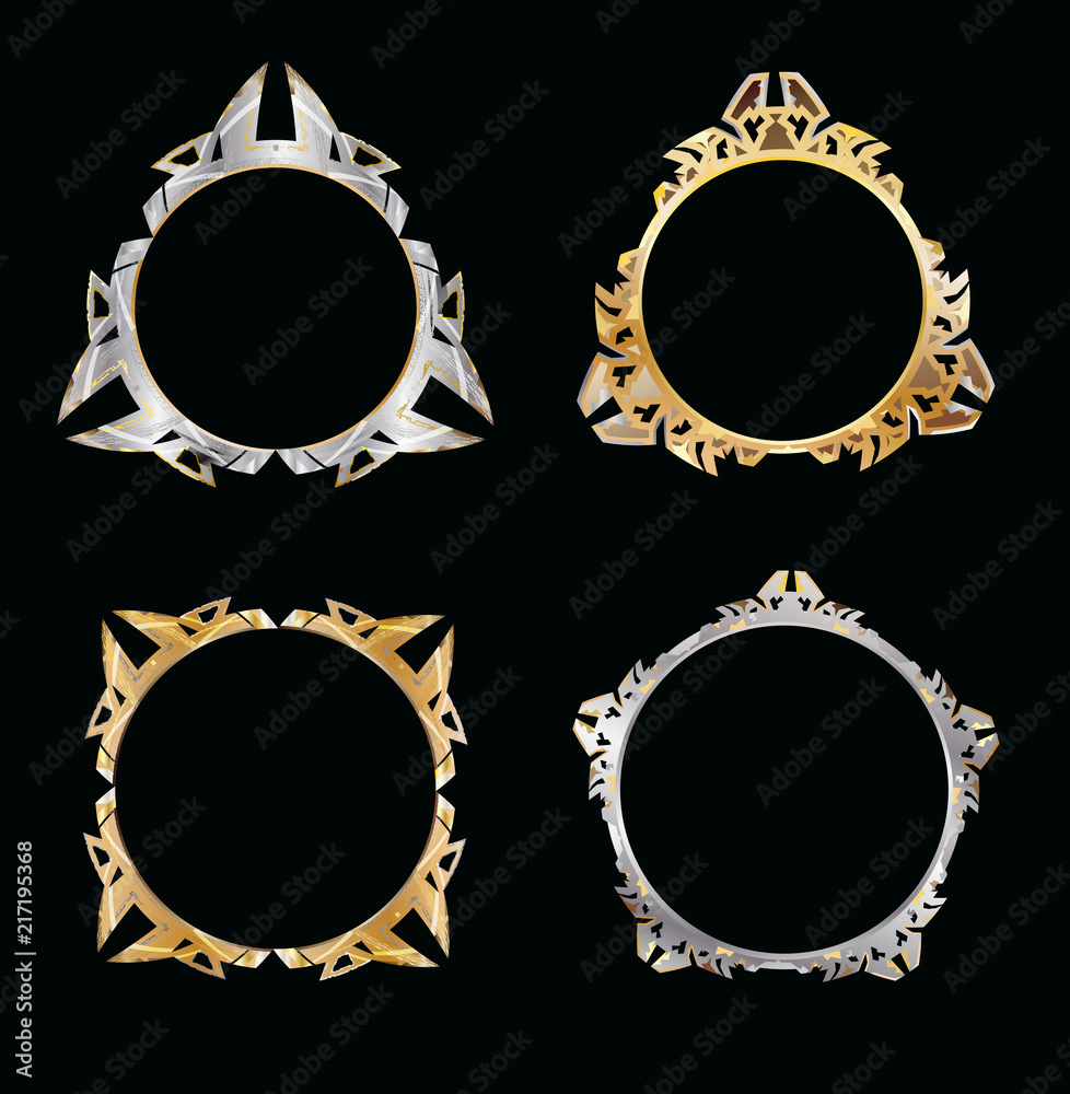 Obraz premium Metallic frames for the game interface or website.