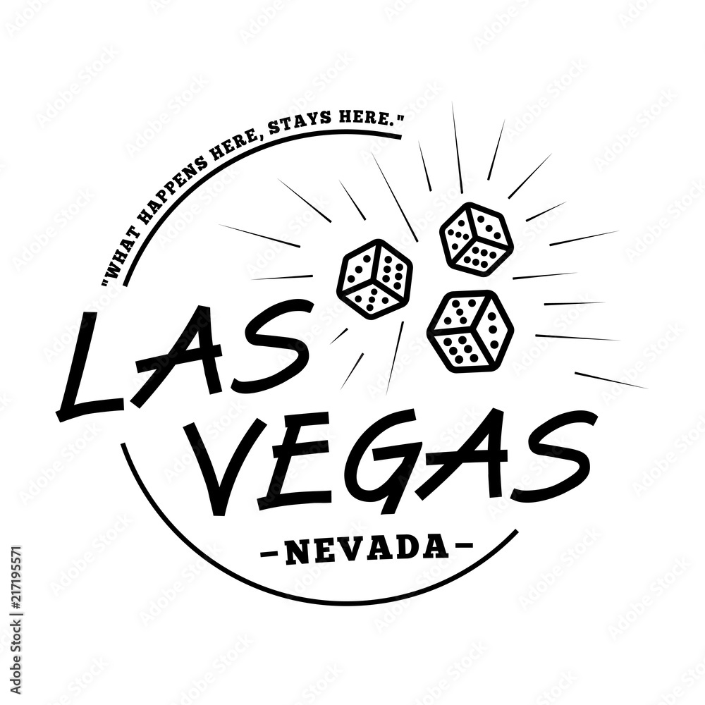 Las Vegas. Black and white logo design. Decorative inscription. Las Vegas  vector and illustration. Stock Vector