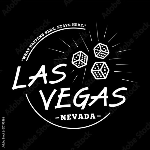Las Vegas. Black and white logo design. Decorative inscription. Las Vegas vector and illustration. 
