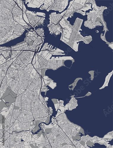map of the city of Boston, USA photo