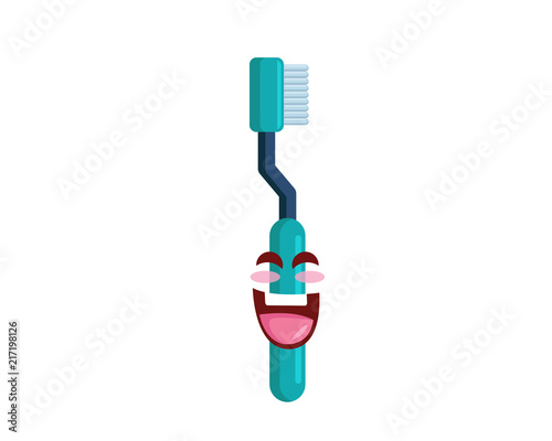 Cute Dental Clinic Toothbrush Cartoon Character Illustration In Isolated White Background