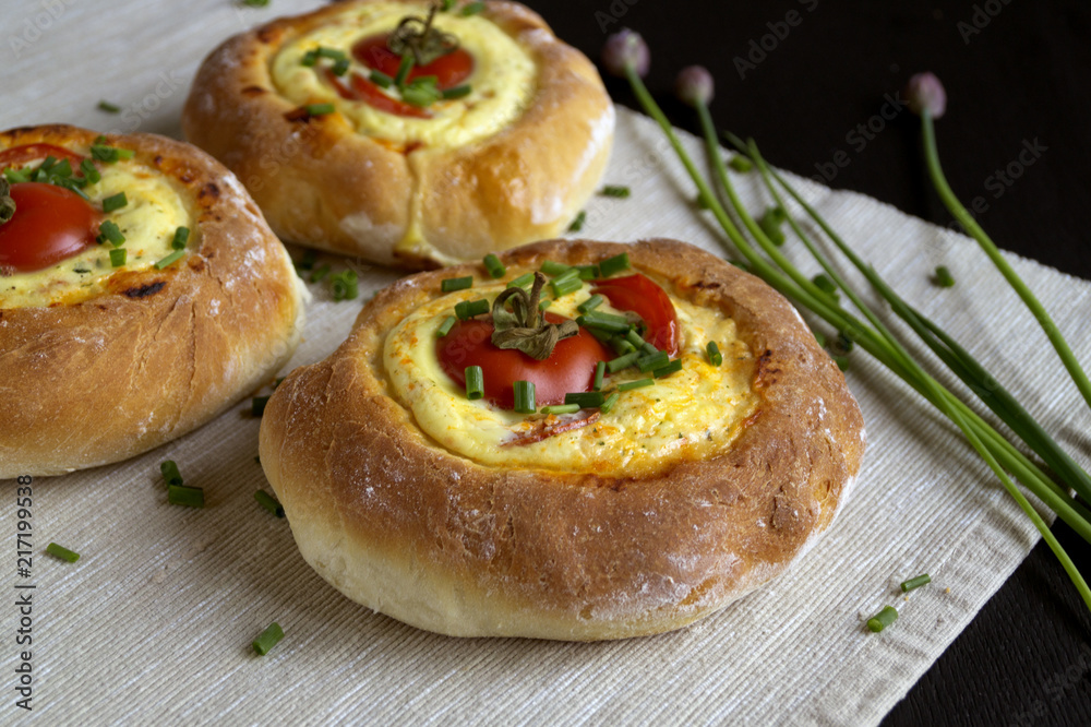 Homemade country cake with cheese and tomatoes. Homemade country cake with cheese and tomatoes.
