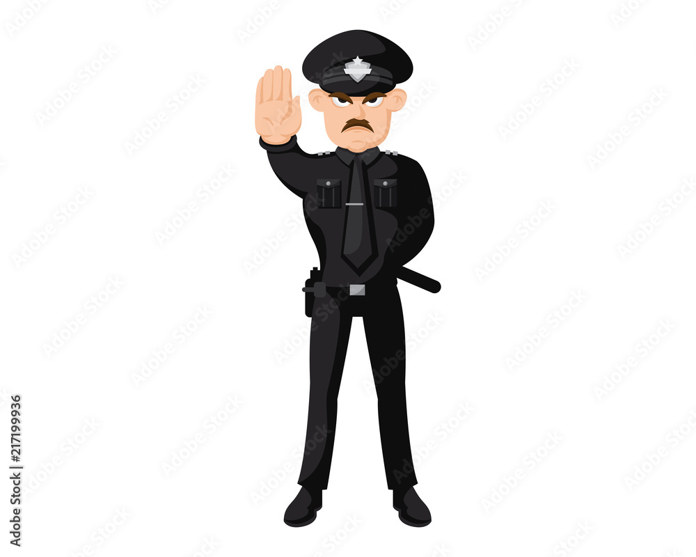 Modern Police Officer Character Illustration Modern Police Officer Character Illustration