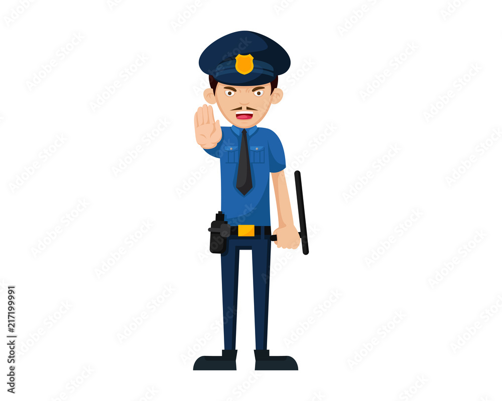 Modern Police Officer Character Illustration Modern Police Officer Character Illustration