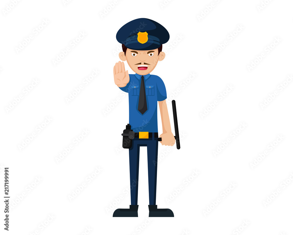 Modern Police Officer Character Illustration