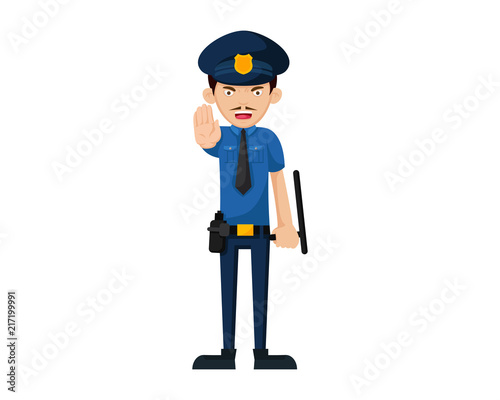 Modern Police Officer Character Illustration