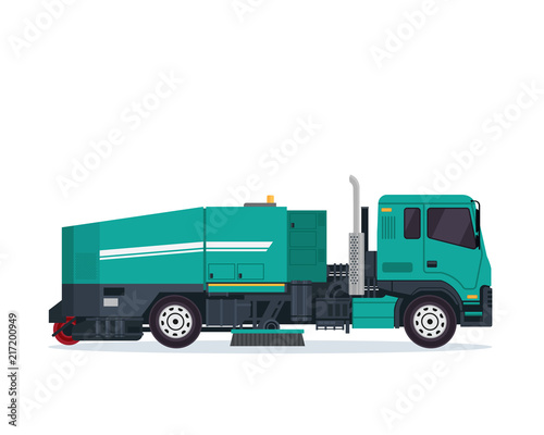Modern Street Sweeper Truck Illustration