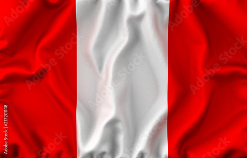 Peru Waving Flag. 3D rendering