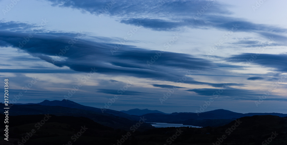 Clouds after sunset over bala lake Clouds after sunset over bala lake