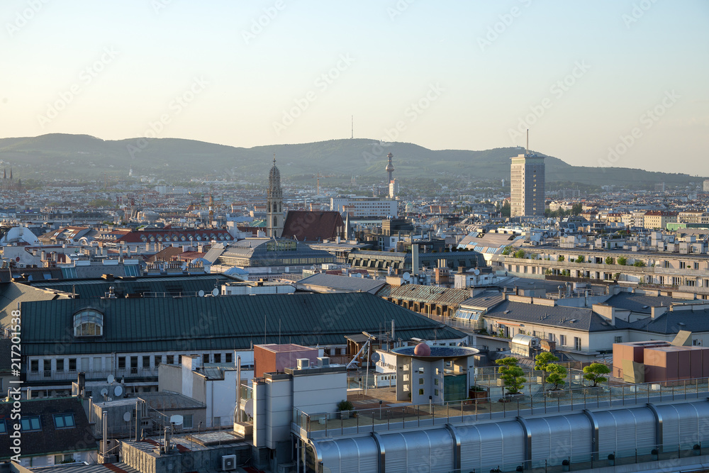 Vienna panorama from the roof of Stefansdom (St. Stephan's cathedral), Austria Vienna panorama from the roof of Stefansdom (St. Stephan's cathedral), Austria