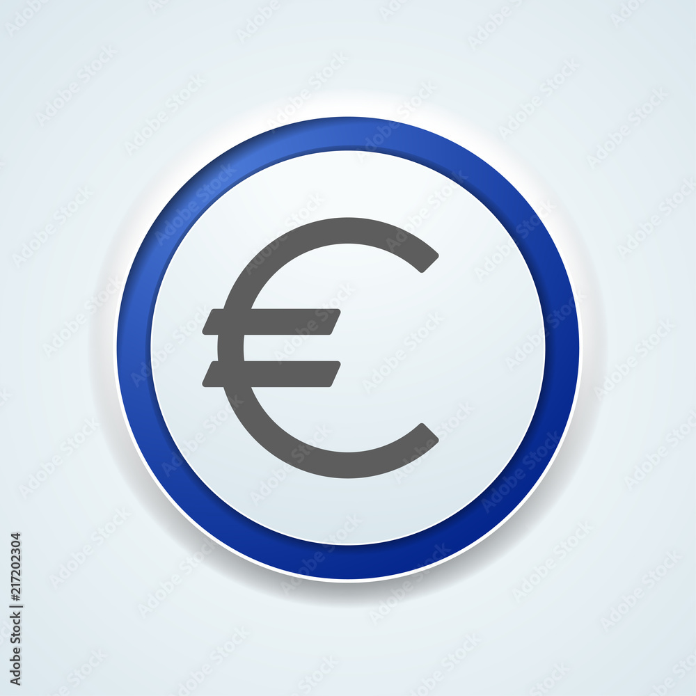 Euro Currency button illustration Euro Currency button illustration