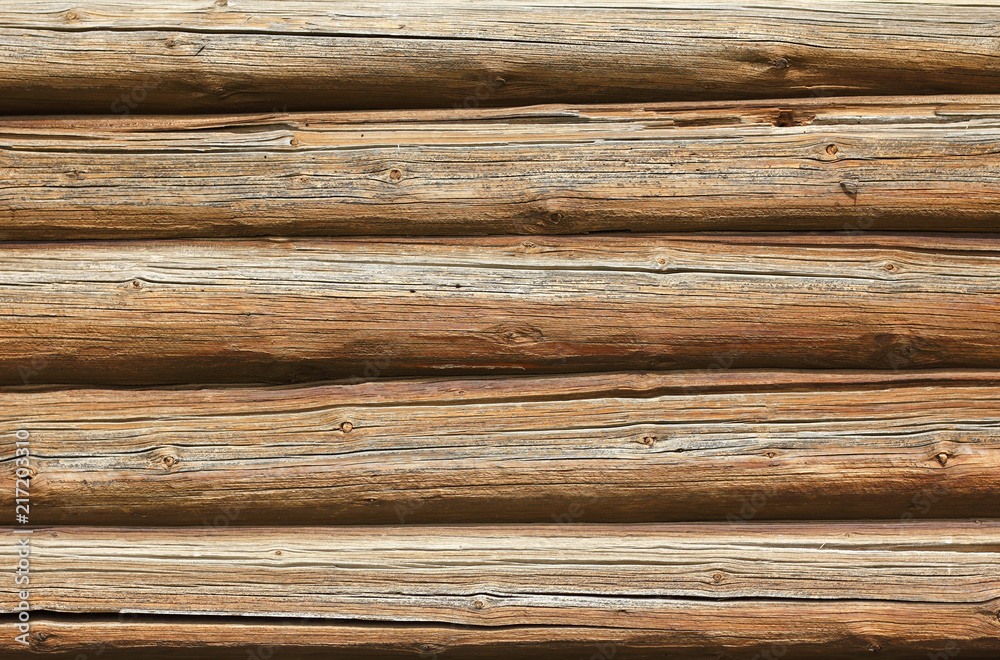 Obraz premium Background image of wall from old log cabin.
