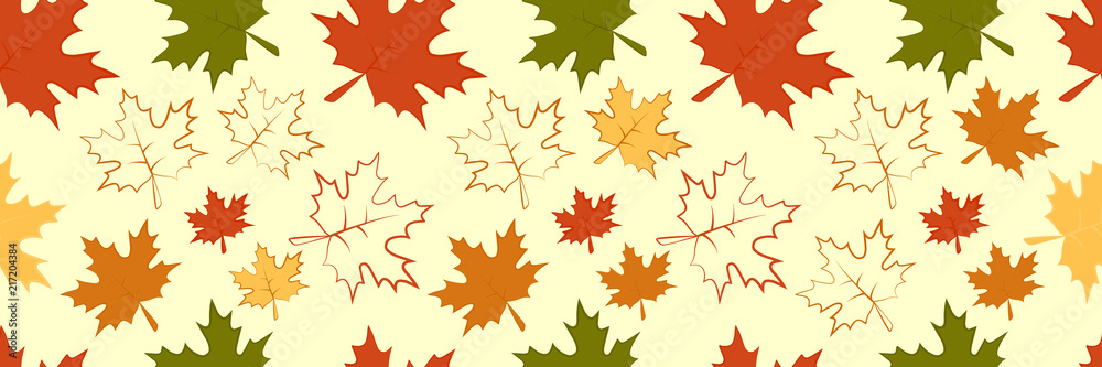 Pattern with autumn multi-colored maple leaves. Autumn background Pattern with autumn multi-colored maple leaves. Autumn background