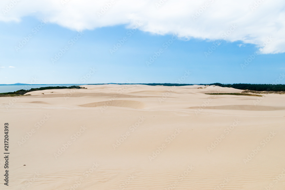 Landscape view of Slowinski National Park. Park with slowly move dunes.