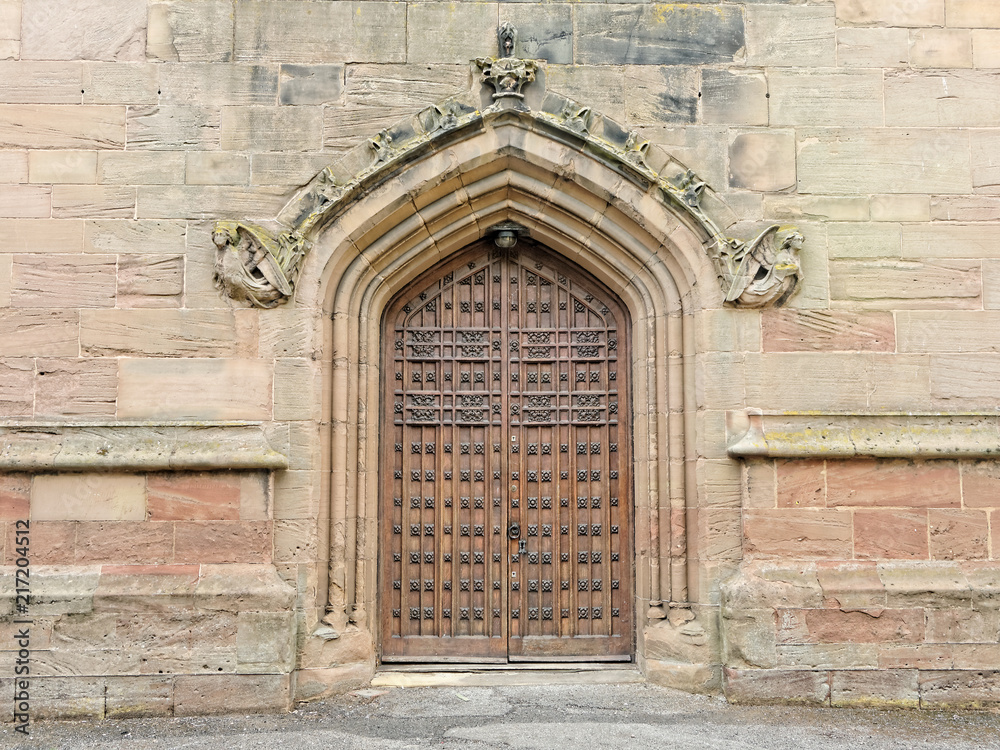 Beautiful main entrance to Coleshill Parish Church St. Peter & St. Paul.