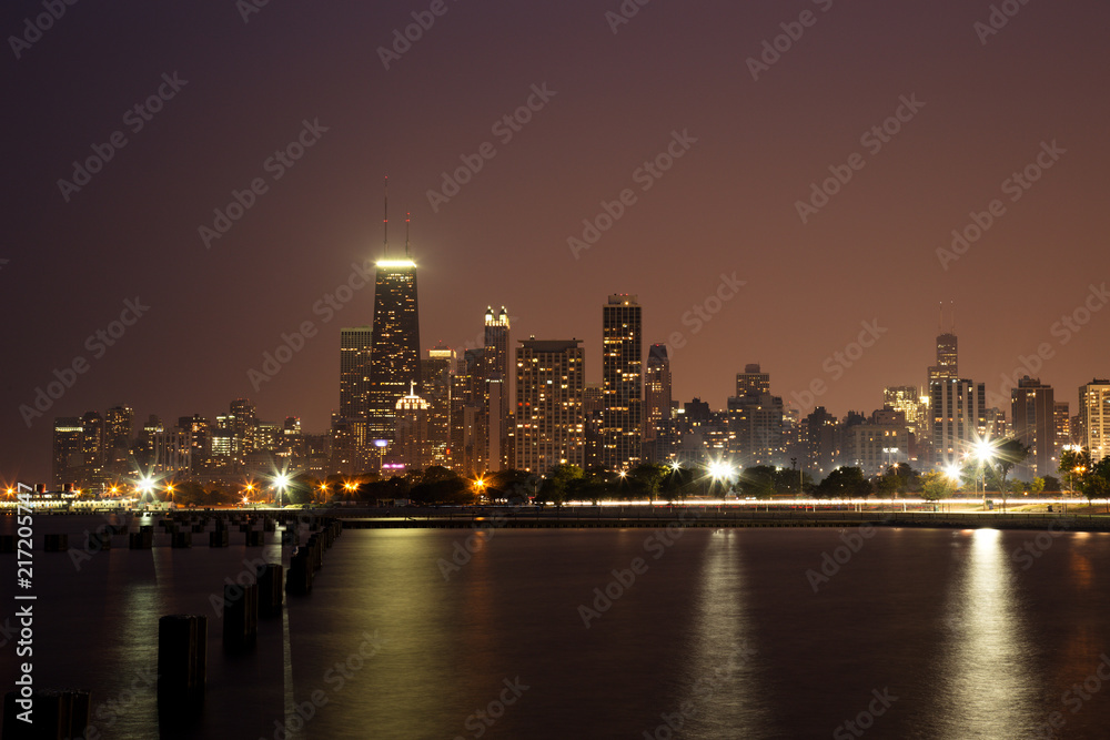 Chicago Skyline Panorama at Dusk