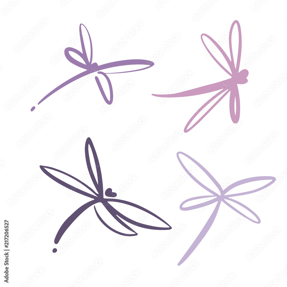 Dragonfly Logo Design Template. Vector Illustration