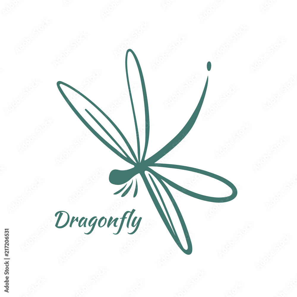 Dragonfly Logo Design Template. Vector Illustration