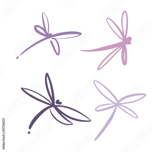 Dragonfly Logo Design Template. Vector Illustration photo