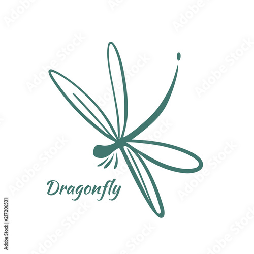 Dragonfly Logo Design Template. Vector Illustration