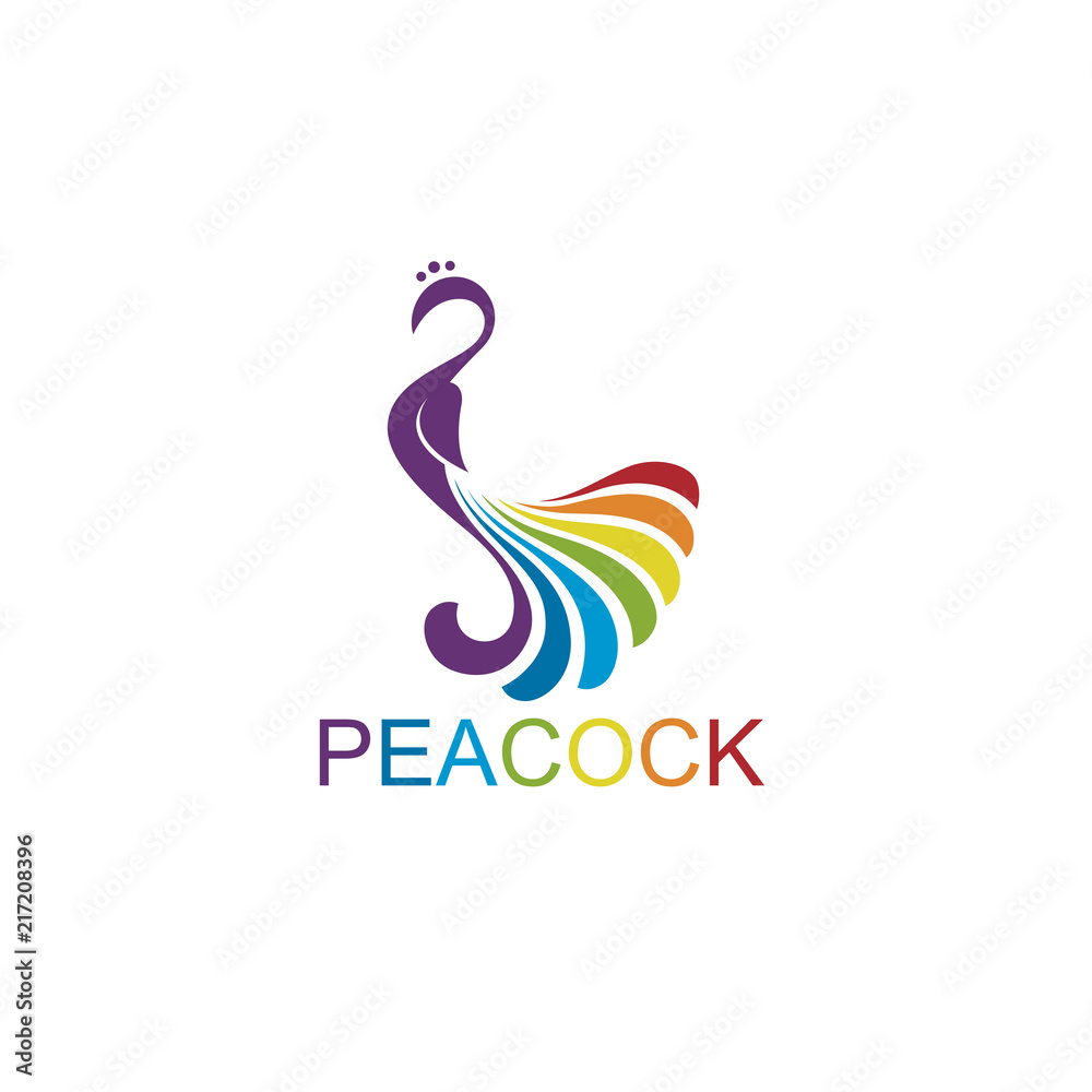 Obraz premium peacock bird icon isolated on white background