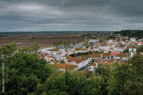  The banks of the Sorraia River which flows into the Tagus River on the banks of the Sorraia River, in Portugal, Ribatejo Region, Santarem, Coruche
