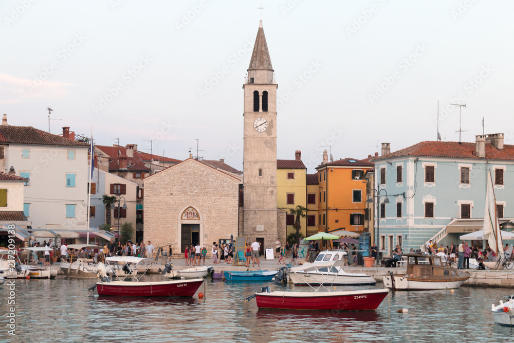 View of the small town of Fazana on the Adriatic Sea in Istria, Croatia. From here the ferries go to Tito Island Brijuni.