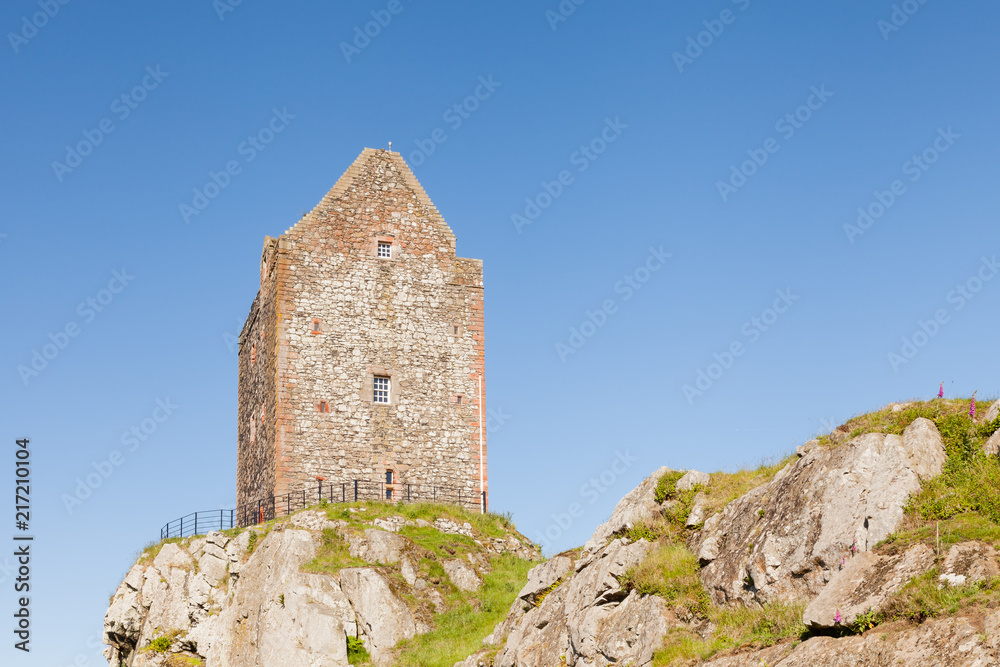 Smailholm Tower.  A close up picture of Smailholm tower in the Scottish Borders.  The tower was build in the 1400's as protection from border raiders and the elements.