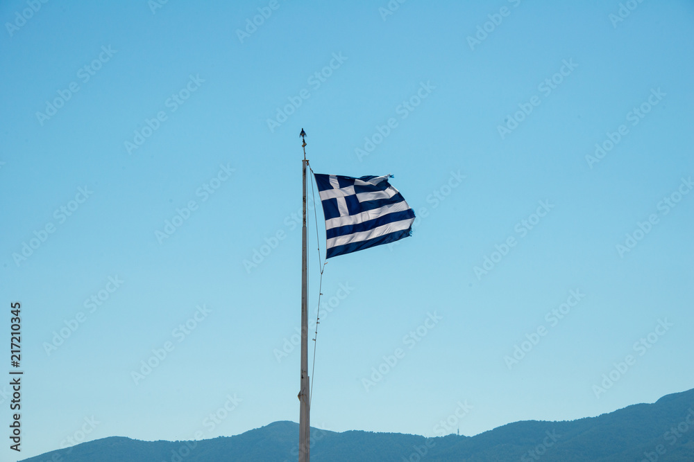 Greek Flag Flying