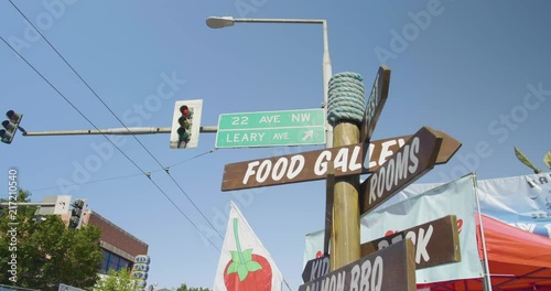 Street signs at the Seattle Ballard Seafood Festival. photo