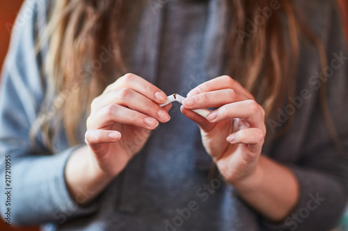 Concept. The girl decided to quit Smoking.