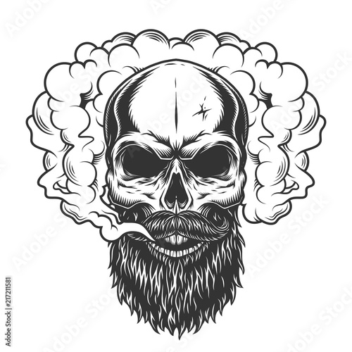Skull in the smoke