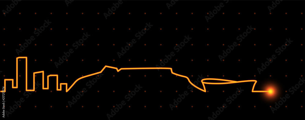 Fototapeta premium Kapsztad Light Streak Skyline