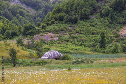 Old military bunker in Kreshte mountain, Albania. photo