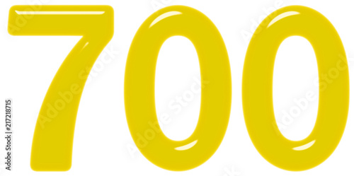 Numeral 700, seven hundred, isolated on white background, 3d render