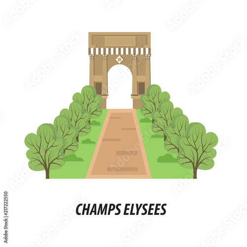 the illustration on the theme of the sights of Paris.