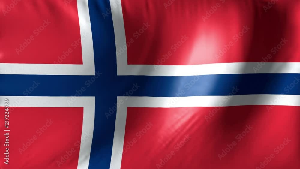 National flag of Norway. Seamless looping 4k full realistic norwegian flag waving against background. National flag of Norway. Seamless looping 4k full realistic norwegian flag waving against background.